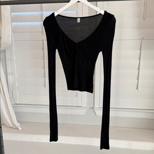 Stradivarius Elegant Black Long Sleeve Top size S